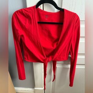 Aritzia Sunday Best Tie-Front Long Sleeve Top